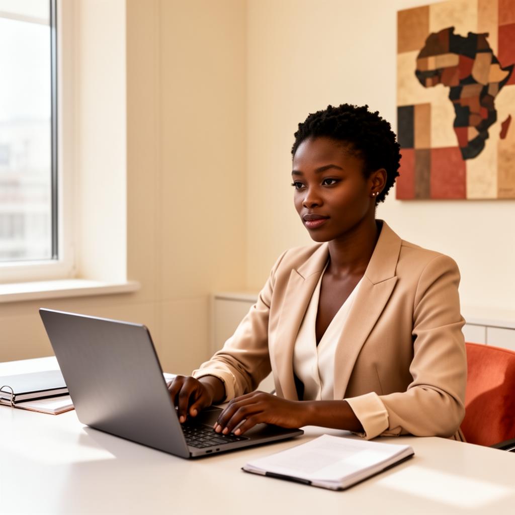 Étudiante africaine apprenant sur NyansaLab